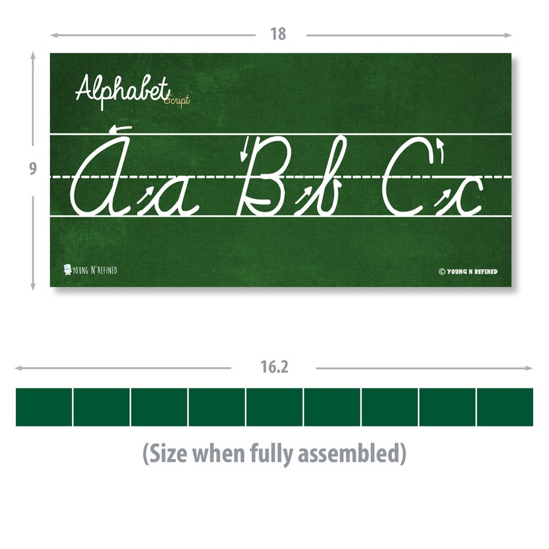 Young N Refined Cursive Alphabet Classroom Wall Strip Young N Refined (Laminated) - Image 3